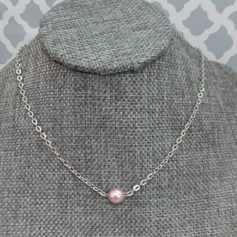 💕Single Pink Pearl Necklace💕
